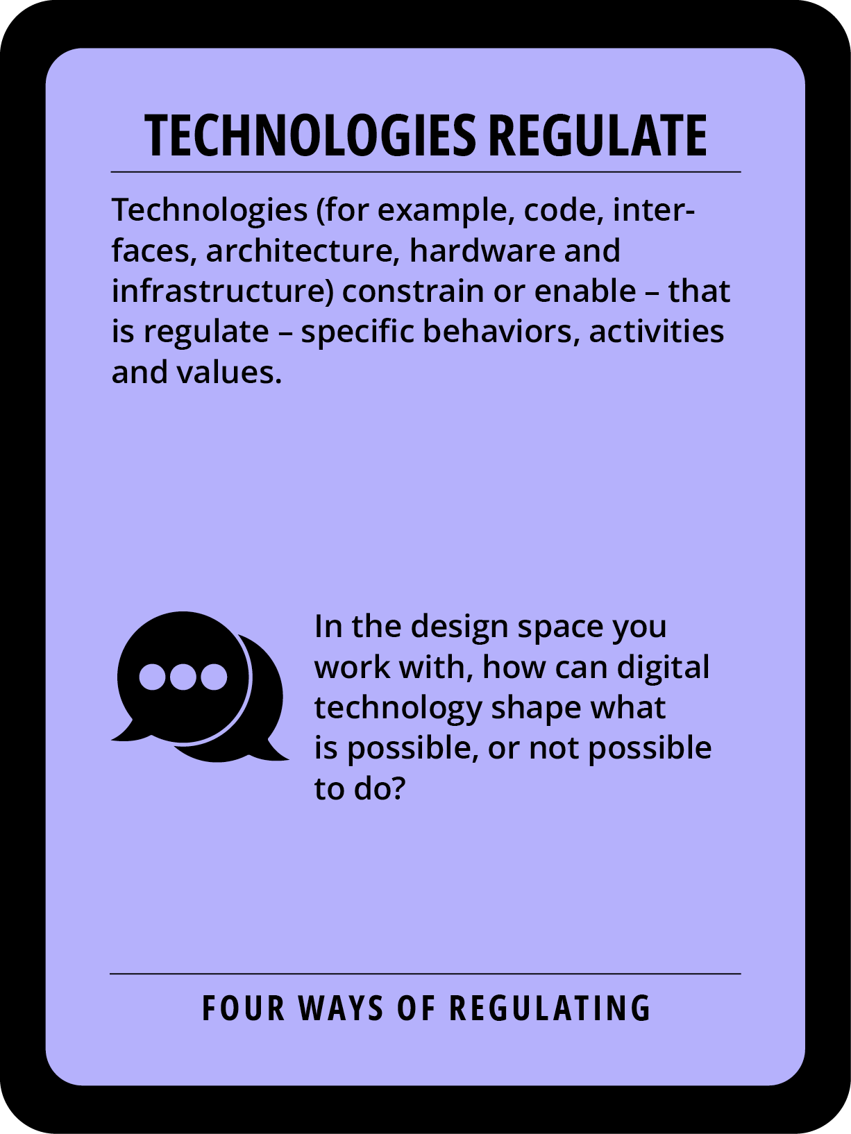 4 ways of regulating